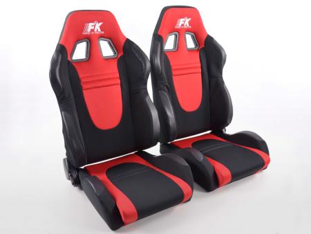FK spor koltuklar araba yarım çanak koltuk seti yarış arabası kumaşı siyah/kırmızı kullanılmış 