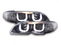 Angel eye koplampen BMW 3-serie E46 Limo / Touring 02-05 zwart 