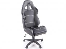 FK spor koltuk ofis döner sandalye Cyberstar sentetik deri siyah / gri döner sandalye ofis koltuğu 