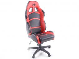 Asiento deportivo FK silla giratoria de oficina Cyberstar cuero sintético negro / rojo silla giratoria silla de oficina 