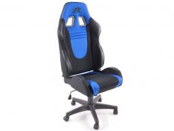 FK sportstoel bureaudraaistoel Racecar zwart / blauwe directiestoel bureaustoel bureaustoel 