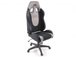 Cadeira esportiva FK cadeira giratória de escritório Cadeira executiva preto / cinza carro de corrida cadeira giratória cadeira de escritório 