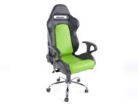 FK sportsstol kontor drejestol Detroit sort / grøn lederstol drejestol kontorstol 