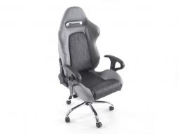 FK sportsstol kontor drejestol Lincoln sort / grå lederstol drejestol kontorstol 