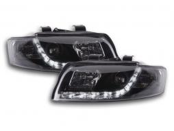 Fényszórókészlet Daylight LED nappali menetjelző lámpák Audi A4 type 8E 01-04 fekete 