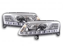 Daglichtkoplamp LED DRL look Audi A6 type 4F 04-08 chroom voor rechtsgestuurd 