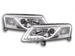 Scheinwerfer Set Daylight LED TFL-Optik Audi A6 Typ 4F  04-08 chrom für Rechtslenker 