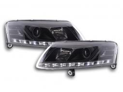 Scheinwerfer Set Xenon Daylight LED Tagfahrlicht Audi A6 Typ 4F  04-08 schwarz 