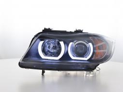 Fari Daylight LED DRL look BMW Serie 3 E90 / E91 05-08 nero 