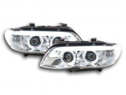 Scheinwerfer Set Xenon Daylight LED TFL-Optik BMW X5 E53  04-06 chrom 