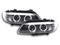 Scheinwerfer Set Xenon Daylight LED TFL-Optik BMW X5 E53  04-06 schwarz 