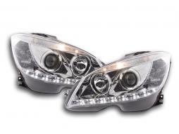 Daglichtkoplamp LED DRL look Mercedes C-Klasse W204 07-10 chroom 