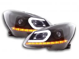 Scheinwerfer Set Daylight LED TFL-Optik Mercedes C-Klasse W204  11-14 schwarz 