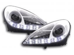 A nappali fényszóró LED DRL megjelenése Mercedes SLK 171 04-11 króm 