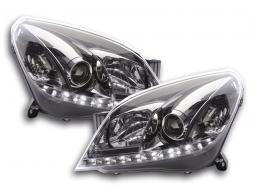 A nappali fényszóró LED DRL megjelenése Opel Astra H króm 