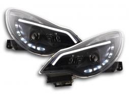 Daylight headlight LED daytime running lights Opel Corsa D from 2011 black 