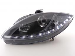 Phare Daylight LED look DRL Seat Leon type 1P / Altea / Toledo type 5P noir 