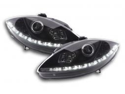 Koplampset Daylight LED dagrijverlichting Seat Leon 1P / Altea 5P zwart 