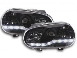 Sada světlometů Daylight LED denní svícení VW Golf 4 97-03 černá 