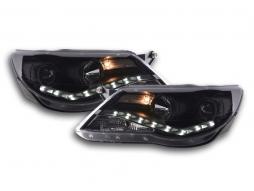 Koplampset Daylight LED dagrijverlichting VW Tiguan 07-11 zwart 