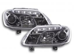 Lyskastersett dagslys LED TFL optikk VW Touran type 1T / VW Caddy type 2K 03-10 krom 
