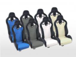 FK-sportstoelen halfschaal autostoelen Set Columbus in motorsportlook [verschillende kleuren] 