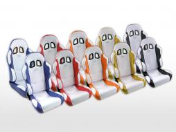 FK-sportstoelen Auto halfschaalstoelen Set Miami in motorsportlook [verschillende kleuren] 