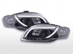 Daylight headlight LED DRL look Audi A4 type 8E 04-08 black for right-hand drive 