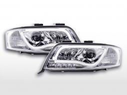 Daglichtkoplamp LED DRL look Audi A6 type 4B 01-04 chroom voor rechtsgestuurd 
