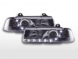 Dagslys forlygte LED DRL look BMW 3er Coupe, Cabrio type E36 92-98 krom 