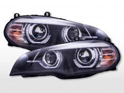 Προβολείς ημέρας με φώτα στάθμευσης LED BMW X5 E70 2008-2013 μαύρο 