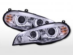 Dagsljusstrålkastare med LED-varselljus BMW X5 E70 2008-2010 krom 