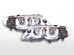 Daglichtkoplamp LED DRL look BMW 3-serie E46 Limo / Touring 02-05 chroom voor rechtsgestuurd 