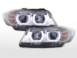 Daylight headlight LED DRL look BMW 3-series E90 / E91 05-08 chrome 