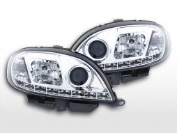 Scheinwerfer Set Daylight LED TFL-Optik Citroen Saxo  00-02 chrom 