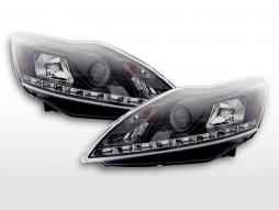 Nappali fényszóró LED DRL megjelenésű Ford Focus 3/5-ajtós. 08- fekete 