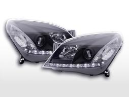Faro Daylight LED DRL look Opel Astra H 04-10 nero per guida a destra 