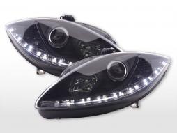 Nappali fényszóró LED DRL megjelenés Seat Leon 1P 09- fekete 