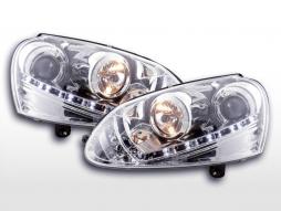Nappali fényszóró LED DRL megjelenésű VW Golf 5 típusú 1K 03-08 króm jobbkormányos 