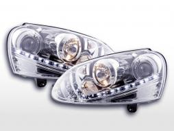 Fényszórókészlet Daylight LED nappali menetfény VW Golf 5 type 1K 03-08 króm jobb oldali vezetéshez 