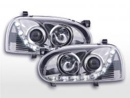 Koplampset Daylight LED-dagrijlichten VW Golf 3 91-97 chroom voor rechtsgestuurd 