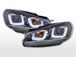 Fényszóró készlet Daylight LED nappali menetfény VW Golf 6 08-12 fekete 