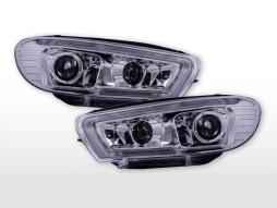 Conjunto de faróis Xenon Luzes diurnas LED VW Scirocco 3 08-14 cromado 