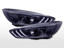 Daylight headlights with LED daytime running lights Ford Focus (C346) 2015-2018 black 