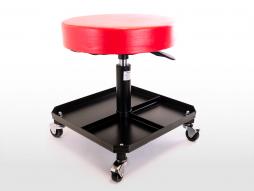 Scaun cu înălțime - scaun rulant de atelier roșu / negru - reglabil pe înălțime 