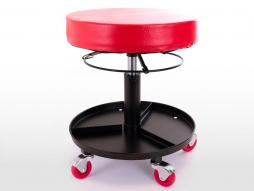 Rollable workshop stool red/black - height adjustable 