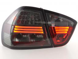Conjunto de luzes traseiras LED BMW série 3 sedan tipo E90 05-08 preto 