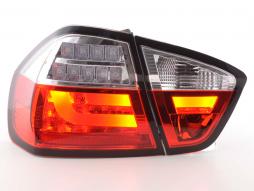 Fanali posteriori a LED set BMW Serie 3 E90 Limo 05-08 rosso / trasparente 