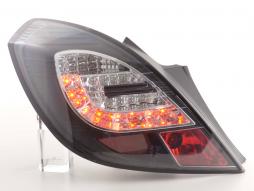 Conjunto de luzes traseiras LED Opel Corsa D 3 portas 06-10 preto 
