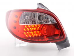 LED -takavalot Peugeot 206 3/5 ovi. ilman avoautoa 98-05 punainen 